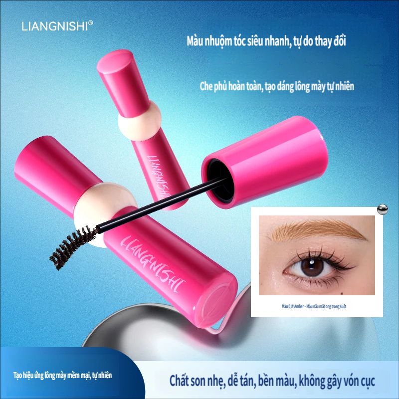 LIANGNISHI Soft Mist Kem nhuộm lông mày One Brush Coloring Three-Dimensional Wild Eyebrow Quick-Drying Tạo kiểu trang điểm giữ màu tóc phù hợp cho người mới bắt đầu Chống thấm nước Eyebrow Dy