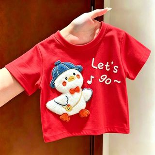 Áo thun hè cho bé – Họa tiết 3D hình vịt, tay ngắn, dễ thương, cho bé trai & bé gái