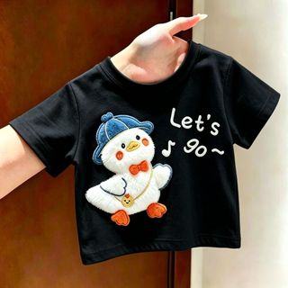 Áo thun hè cho bé – Họa tiết 3D hình vịt, tay ngắn, dễ thương, cho bé trai & bé gái