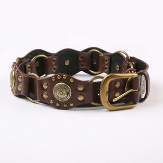 [Còn hàng] Thắt lưng EARTHLYCO, Thắt lưng bằng da PU đinh tán cổ điển Grommet, Retro Wide y2k Gothic Steampunk Thắt lưng Quần jean nữ