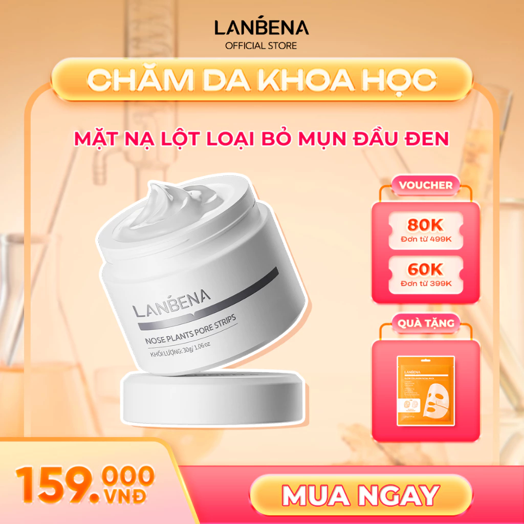 LANBENA UPGRADE Tre Tẩy Mụn Đầu Đen Dải Mặt Serum Loại Bỏ Mụn Mũi (30g/30ml) - Pore Cleaner Mặt nạ Làm Sạch Nhanh Và Sâu Của Mụn Đầu Đen Skincare