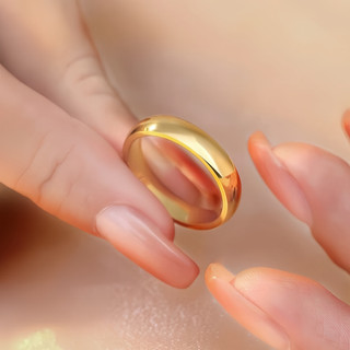 Nhẫn đôi mạ vàng nhiều màu tối giản Nhẫn đôi mạ vàng 18K Vòng thép không gỉ vòm tròn 4mm