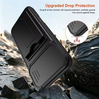 Dành Cho iPhone 17 Pro Max 16 17 Pro 16 Pro Max 16 Pro 17 Vỏ Điện Thoại Ống Kính Đẩy Cửa Sổ Đựng Thẻ Chống Rơi Sốc TPU PC Tối Giản Bảo Vệ Điện Thoại