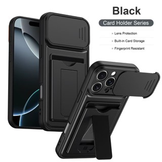 Dành Cho iPhone 17 Pro Max 16 17 Pro 16 Pro Max 16 Pro 17 Vỏ Điện Thoại Ống Kính Đẩy Cửa Sổ Đựng Thẻ Chống Rơi Sốc TPU PC Tối Giản Bảo Vệ Điện Thoại