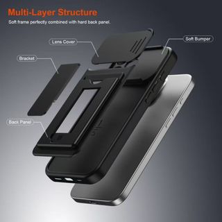 Dành Cho iPhone 17 Pro Max 16 17 Pro 16 Pro Max 16 Pro 17 Vỏ Điện Thoại Ống Kính Đẩy Cửa Sổ Đựng Thẻ Chống Rơi Sốc TPU PC Tối Giản Bảo Vệ Điện Thoại