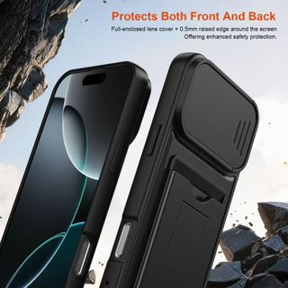 Dành Cho iPhone 17 Pro Max 16 17 Pro 16 Pro Max 16 Pro 17 Vỏ Điện Thoại Ống Kính Đẩy Cửa Sổ Đựng Thẻ Chống Rơi Sốc TPU PC Tối Giản Bảo Vệ Điện Thoại