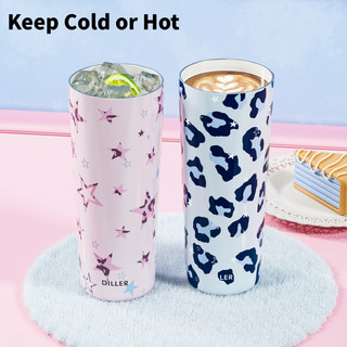 Diller 23oz / 680ml Gốm lót Cốc cà phê bằng thép không gỉ có nắp Bình chân không Cốc nóng lạnh D9540