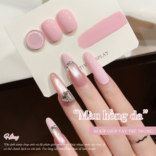 Miss Gooey Sơn móng tay dạng gel màu hồng nhạt mới độ bão hòa cao làm mịn tức thì màu hồng nữ tính kiểu Pháp.