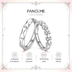 FANCIME Vương Miện Tình Yêu Bạc 925 Có Thể Điều Chỉnh Nhẫn Cặp Đôi Khắc Tùy Chỉnh Phù Hợp Với Lời Hứa Nhẫn Quà Tặng Cho Bạn Gái Vợ Kỷ Niệm Sinh Nhật