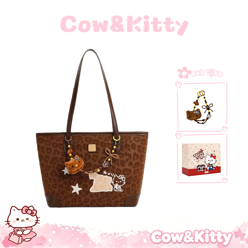 Cow&Kitty/BORRY ROSA Brown Series Túi xách màu nâu Túi Tote màu nâu Túi xách đi lại