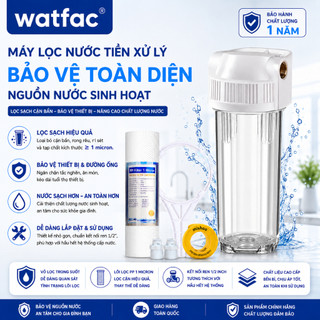 watfac Trong Suốt 33cm Chai Lọc 4 Điểm Lọc Trước PP Cotton Bùn Cát Rỉ Máy Lọc Nước Miệng Đồng Không Treo Tấm Chống Cháy Nổ
