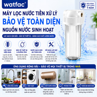 watfac Trong Suốt 33cm Chai Lọc 4 Điểm Lọc Trước PP Cotton Bùn Cát Rỉ Máy Lọc Nước Miệng Đồng Không Treo Tấm Chống Cháy Nổ