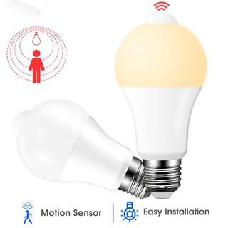 Bóng đèn LED cảm biến chuyển động hồng ngoại E27 PIR | Đèn cảm ứng chuyển động bật / tắt tự động có cảm biến ánh sáng tích hợp | Hoàn hảo cho cầu thang, gia đình & hành lang