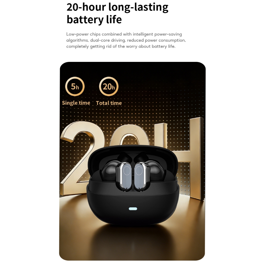 Tai nghe không dây AOC ACT-1531 Tai nghe Bluetooth 6.0 360 Âm thanh vòm không gian Màng tùy chỉnh Tai nghe chơi game có độ trễ thấp 20H Thời gian chơi Điều khiển cảm ứng iOS Android | BigBuy360 - bigbuy360.vn