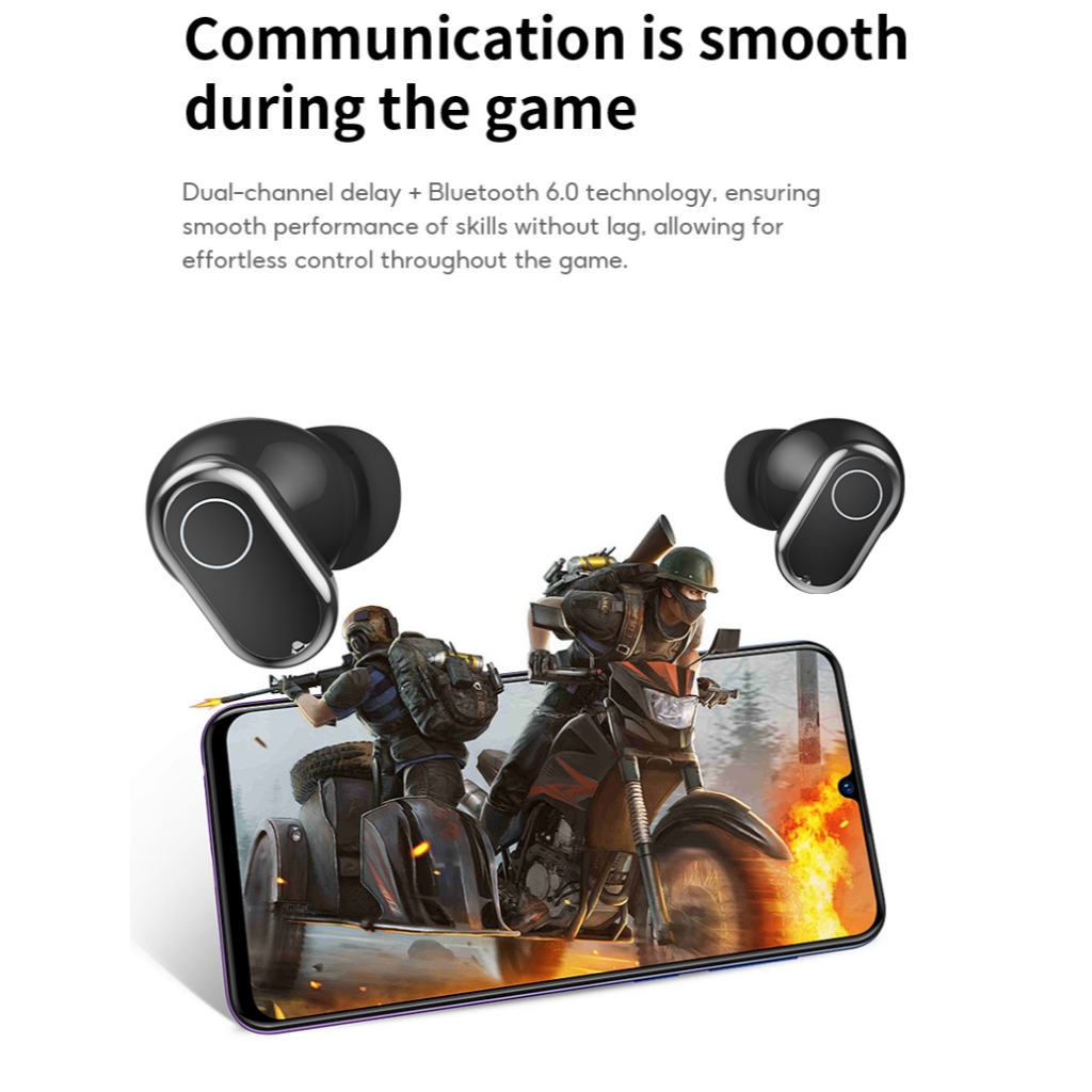 Tai nghe không dây AOC ACT-1531 Tai nghe Bluetooth 6.0 360 Âm thanh vòm không gian Màng tùy chỉnh Tai nghe chơi game có độ trễ thấp 20H Thời gian chơi Điều khiển cảm ứng iOS Android | BigBuy360 - bigbuy360.vn