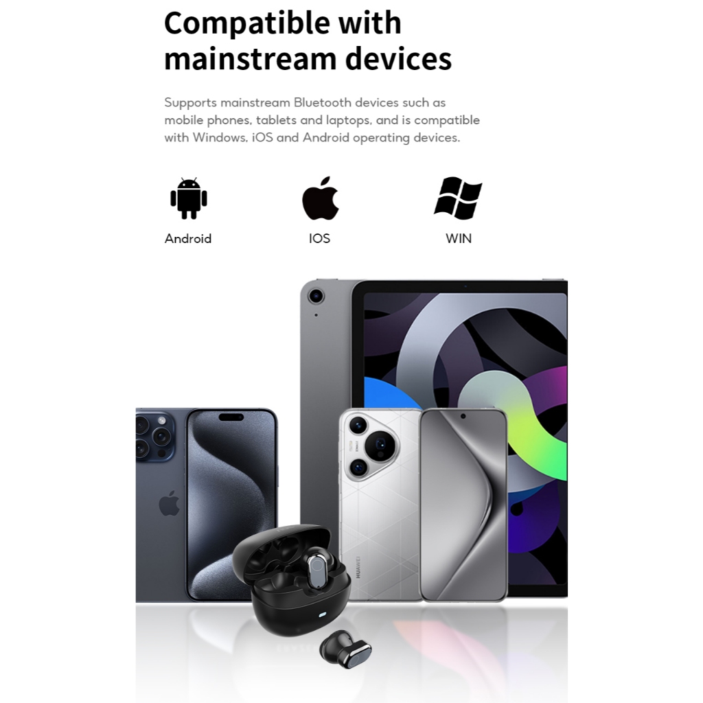 Tai nghe không dây AOC ACT-1531 Tai nghe Bluetooth 6.0 360 Âm thanh vòm không gian Màng tùy chỉnh Tai nghe chơi game có độ trễ thấp 20H Thời gian chơi Điều khiển cảm ứng iOS Android | BigBuy360 - bigbuy360.vn