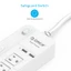 ORICO Surge Protector Power Strip 5 US Ổ cắm riêng rẽ Công tắc 2 cổng sạc USB Dây nối dài gắn tường Quá tải Dải nguồn chống sét cho máy tính xách tay Điện thoại Văn phòng tại nhà