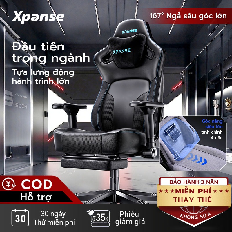 Ghế chơi game Xpanse X7, tựa lưng bionic với giảm áp lực đẩy phía trước năng động, ghế tiện dụng, ghế văn phòng, ghế làm việc