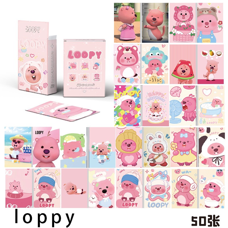 Linxx 50 Chiếc Thẻ Laser Ba Chiều Loopy Kpop Photocards Dòng Bưu Thiếp