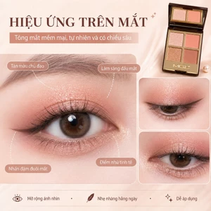 Bảng Phấn Mắt 4 Màu MGL Đa Năng Tích Hợp Má Hồng Tạo Khối Chất Phấn Mịn Lì Lâu Trôi Tôn Da Sắc Sảo Cao Cấp