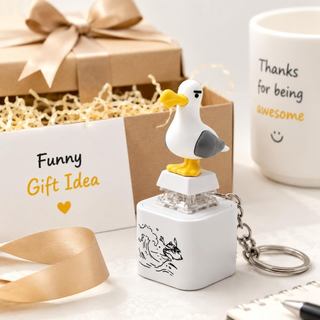ECILY Ngộ nghĩnh Seagull Mỏ Móc Khóa Có Âm Thanh Type-C Sạc Giảm Căng Thẳng Đồ Chơi Phát Sáng Túi Dễ Thương Mặt Dây Chuyền Trang Trí Máy Tính Để Bàn Quà Tặng Mới Lạ