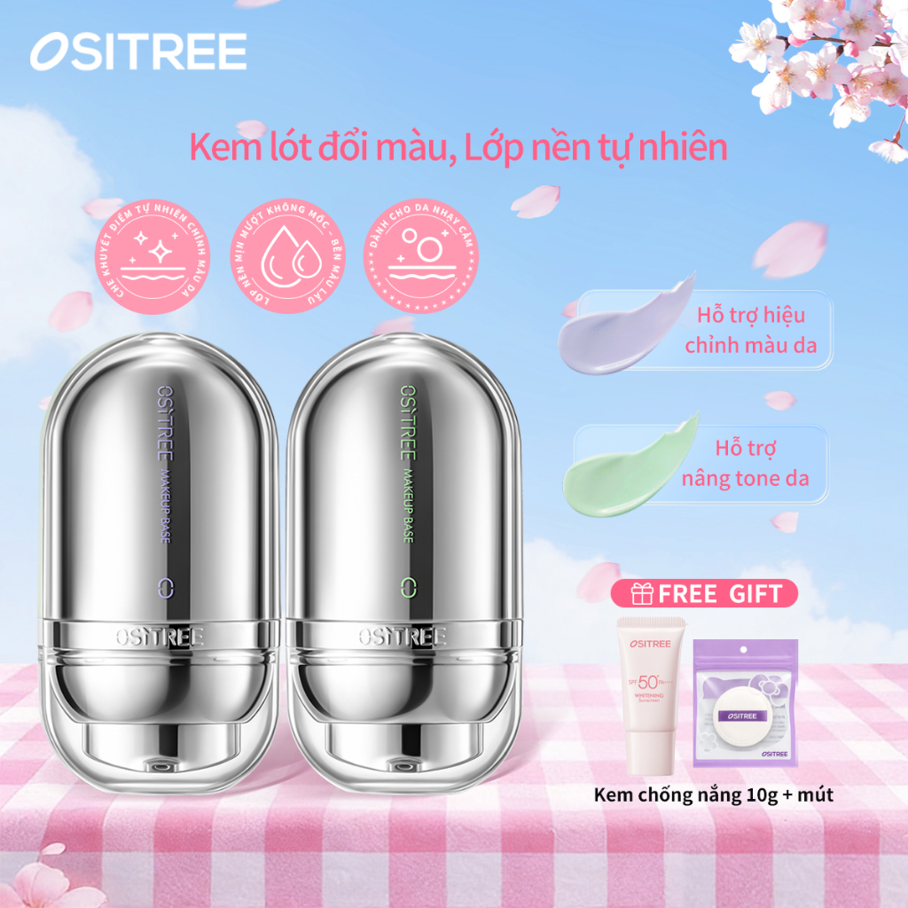 [Ositree x Diệp Lê] Ositree Kem lót đặc chế, che khuyết điểm, kiềm dầu, bảo vệ da 2.0 32g * 2