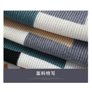 [40-90kg] Áo Len Mùa Thu Đông Nam Cổ Tròn Màu Sắc Tương Phản Thời Trang Đẹp Trai Áo Len Rời Thường Ngày Đáy Áo Sơ Mi