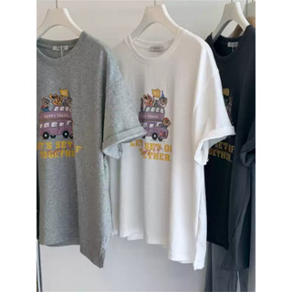2026 Mới Cổ Tròn Thương Hiệu Mới 100% cotton Lười Rời Hoạt Hình In Hình Áo Thun Nữ Tay Ngắn