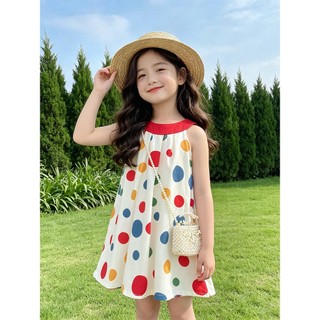 MuyoNowo Tập Đi Bé Gái Dây Sundress Nhiều In Hình Dễ Thương Đi Biển Mùa Hè Một Dòng Đầm Trẻ Em