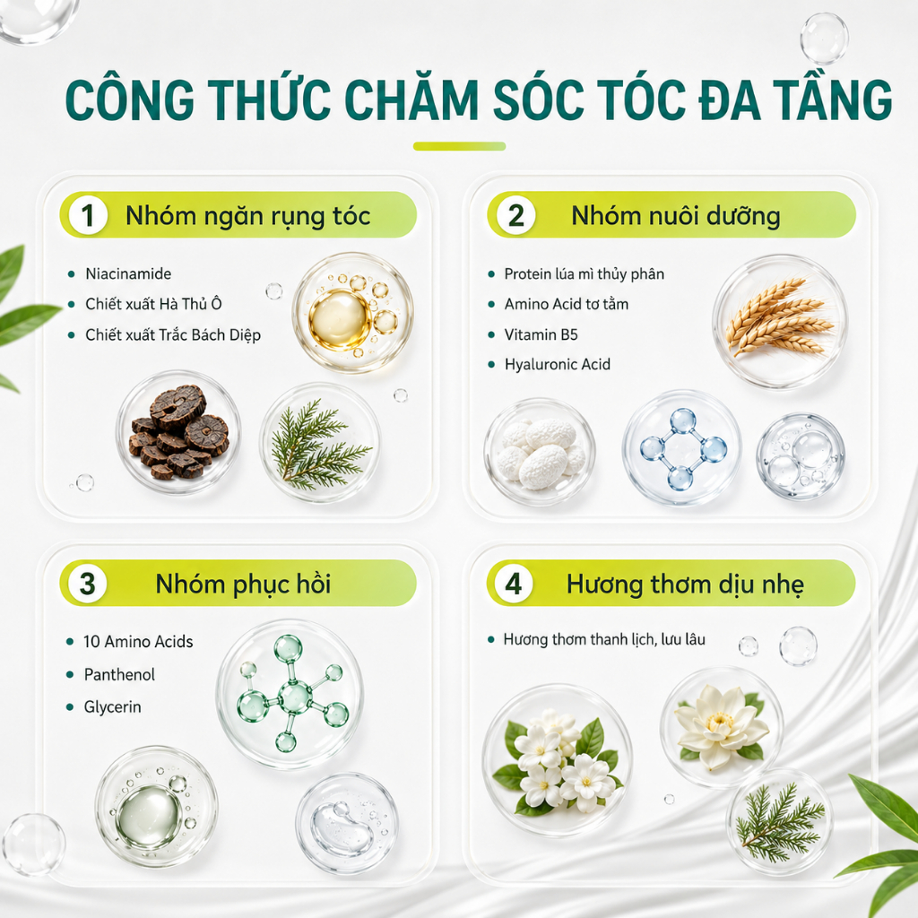 【CHÍNH HÃNG】 Dầu Gội Cokki 900ml – Với Keratin, Vitamin B & Niacinamide | Không Silicone, Dịu Nhẹ Cho Da Đầu Nhạy Cảm | Phù Hợp Với Tóc Hư Tổn | Có Quà Tặng