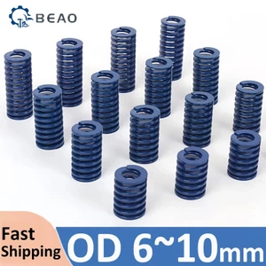 Đường kính ngoài 6 / 8 / 10mm Màu xanh Nén lò xo Khuôn lò xo Tải trọng nhẹ Xoắn ốc Dập nén Khuôn lò xo Chiều dài 20-125mm