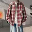Áo sơ mi nam dài tay công sở màu đen được kiểm tra Áo sơ mi Cotton kẻ sọc Oversize thông thường