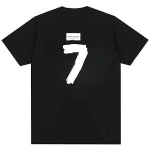 Lucky Seven Áo thun Cotton nguyên chất thoải mái in hình đường phố thời trang Hàn Quốc