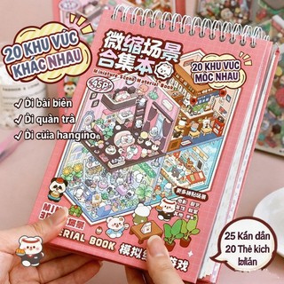 Thu Nhỏ Cảnh Dán Bộ Sưu Tập Sách Sáng Tạo 3D Ba Chiều Cabin Cảnh Quan Dán