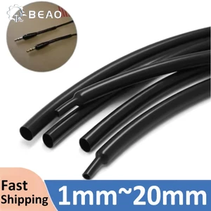 Ống co nhiệt bóng màu đen Ống co nhiệt 2: 1 Đường kính 1mm ~ 20mm