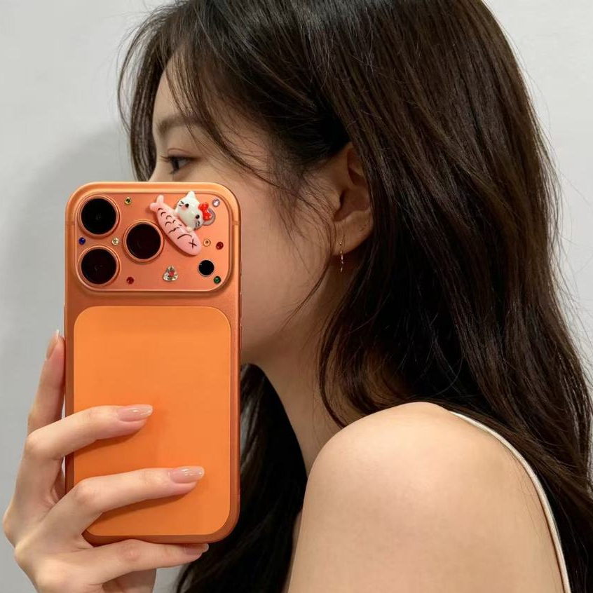 Dán ống kính iPhone 17 Pro Max 17 Pro 3D hoạt hình nổi DIY phong cách ins che toàn bộ chống trầy xước bền bỉ
