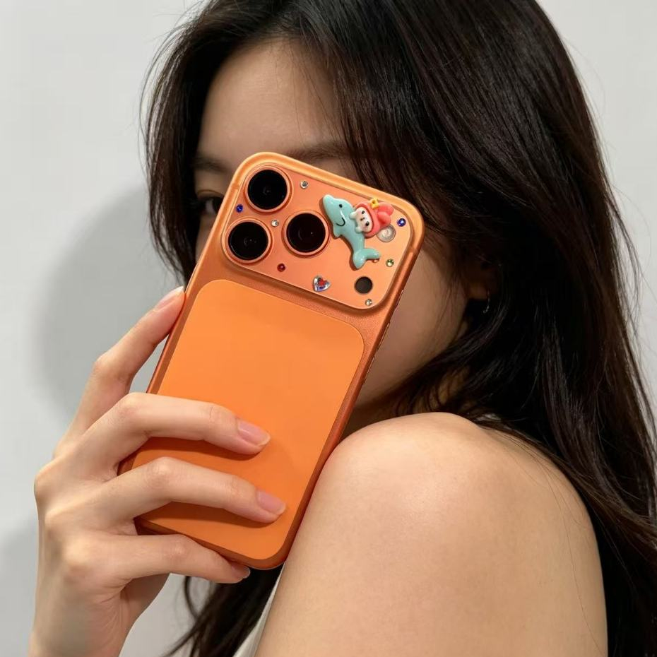 Dán ống kính iPhone 17 Pro Max 17 Pro 3D hoạt hình nổi DIY phong cách ins che toàn bộ chống trầy xước bền bỉ