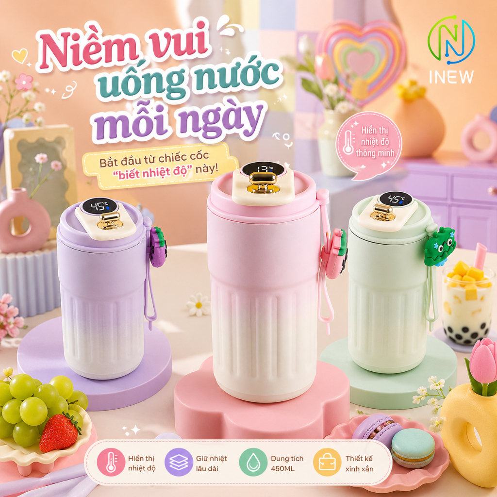 Bình Giữ Nhiệt Inox 316 Mới Cốc Di Động 2 Lớp bình nước giữ nhiệt
