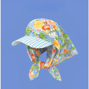 Mũ khăn nữ thời trang vintage in hoa phối màu cotton chống nắng dễ thương thời trang nam nữ nón lưỡi trai