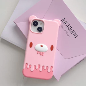 Hoạt Hình Hoạt Hình Chảy Trái Tim Bạo Lực Gấu iPhone14 / 13 Thích Hợp Cho 12 Vỏ Điện Thoại Apple 17 / 16 / 15PROMAX Chống Sốc