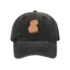 Vintage Capybara Với Lá Ăn Xanh Của Bạn Mũ Bóng Chày Unisex Đau Khổ Rửa Bố Nón Ngộ nghĩnh Capybara Mũ Thời Trang