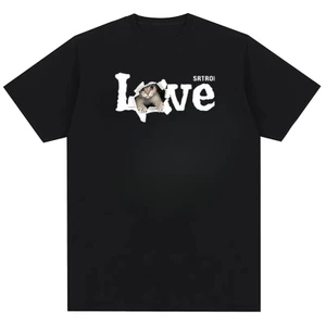 Áo thun cotton nguyên chất hợp thời trang dành cho cặp đôi mùa hè đơn giản, thời trang, rộng rãi và đa năng