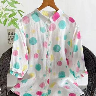 Áo sơ mi ngắn tay in hoa phong cách Hàn Quốc dành cho nữ