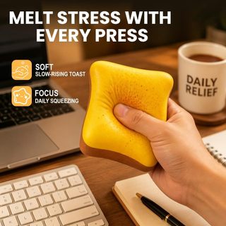 ECILY Squishy Mô Phỏng Bánh Mì Vuông Bóp Đồ Chơi Giảm Căng Thẳng Tăng Chậm Bánh Mì Nướng Nhỏ Cảm Giác Fidget Đồ Chơi Lo Âu ADHD Trẻ Em Người Lớn