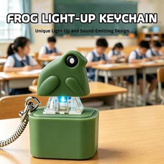 ECILY 2 Trong 1 Ngộ nghĩnh Croaking Ếch Vịt Móc Khóa Giảm Căng Thẳng Có Thể Sạc Lại Bàn Phím Cơ Móc Khóa Âm Thanh Với Đèn LED