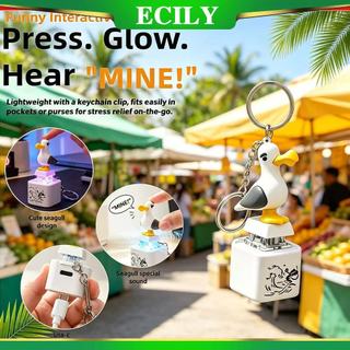 ECILY Ngộ nghĩnh Seagull Mỏ Móc Khóa Có Âm Thanh Type-C Sạc Giảm Căng Thẳng Đồ Chơi Phát Sáng Túi Dễ Thương Mặt Dây Chuyền Trang Trí Máy Tính Để Bàn Quà Tặng Mới Lạ