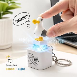 ECILY Ngộ nghĩnh Seagull Mỏ Móc Khóa Có Âm Thanh Type-C Sạc Giảm Căng Thẳng Đồ Chơi Phát Sáng Túi Dễ Thương Mặt Dây Chuyền Trang Trí Máy Tính Để Bàn Quà Tặng Mới Lạ