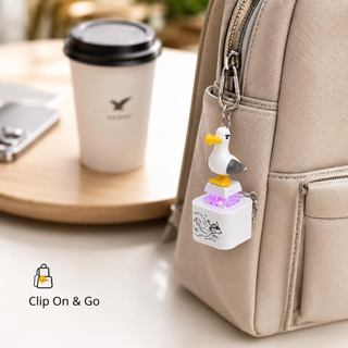 ECILY Ngộ nghĩnh Seagull Mỏ Móc Khóa Có Âm Thanh Type-C Sạc Giảm Căng Thẳng Đồ Chơi Phát Sáng Túi Dễ Thương Mặt Dây Chuyền Trang Trí Máy Tính Để Bàn Quà Tặng Mới Lạ