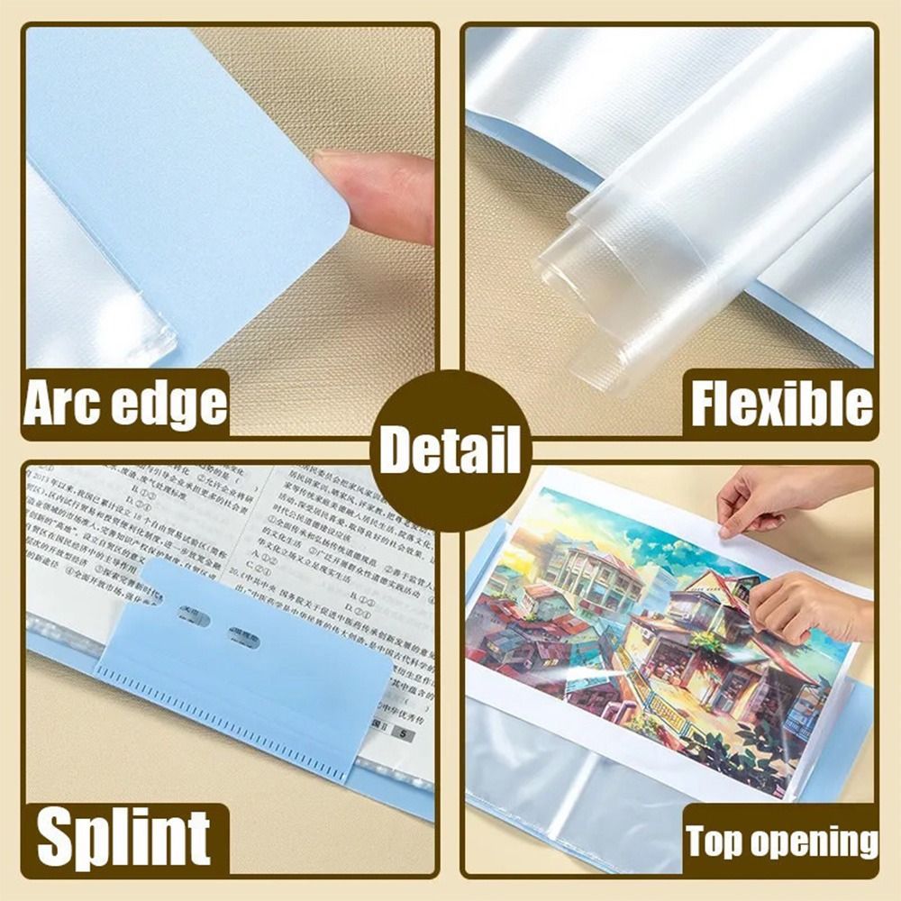 HIGHVIEWLS A3 Thư mục tập tin, Sổ lưu trữ giấy kiểm tra dung lượng lớn chống bẩn, Túi đựng hồ sơ chống nước dày 20 / 30 / 40 trang dành cho sinh viên