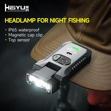 HeiYu Lem X68 LED đèn pin đội đầu siêu sáng pin trâu đèn tích điện mini đèn cắm trại đèn camping đèn bin đèn pha đèn pin sạc đèn kẹp mũ câu cá nam châm EDC USB đèn soi trứng gà đèn soi ếch đèn pin chố